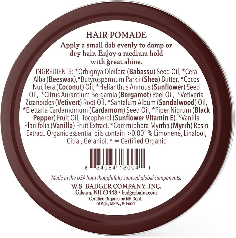 Organic Hair Pomade Bergamot & Vetivert · 56 g
