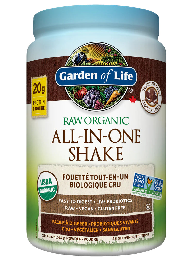 Raw Organic All-In-One Shake Chocolate Cocoa · 1017 g Powder