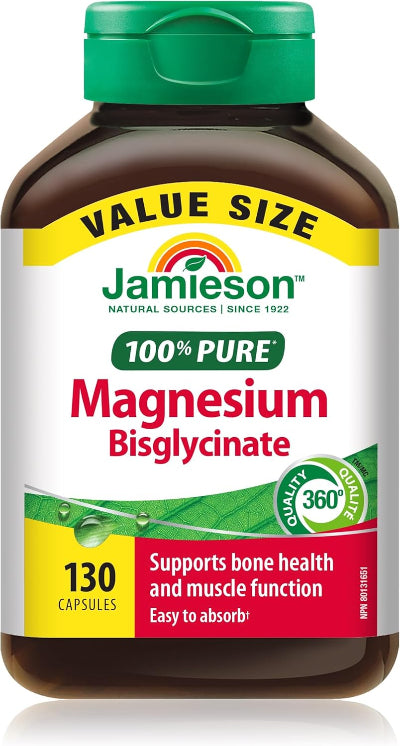 100% Pure Magnesium Bisglycinate 100 mg  · 130 Capsules