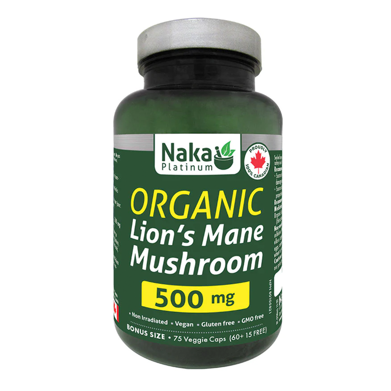 Organic Lion's Mane Mushroom 500 mg · 75 Capsules