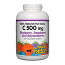 100% Natural Fruit Chew C 500 mg · Blueberry, Raspberry and Boysenberry