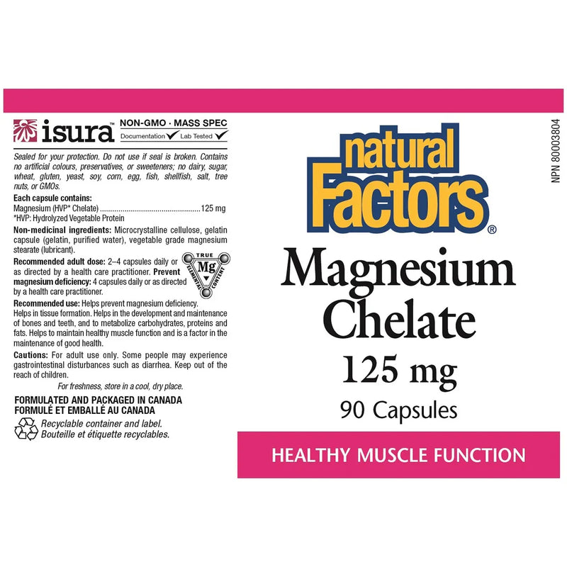 Magnesium Chelate 125 mg · 90 Capsules