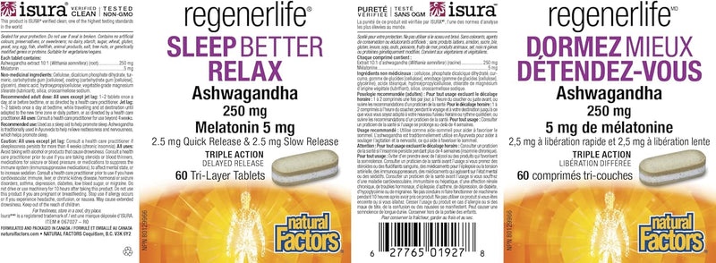 RegenerLife Sleep Better Relax · 60 Tri-Layer Tablets