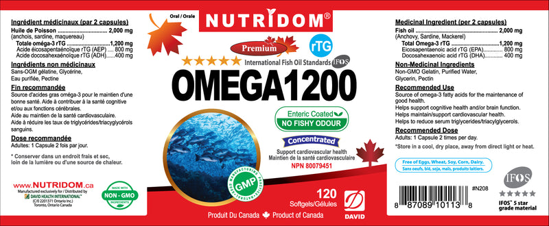 Nutridom Omega 1200 · 120 Softgels