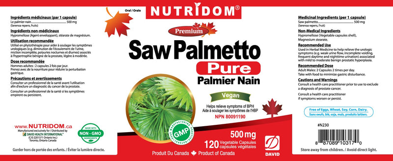 Nutridom Saw Palmetto · 120 Capsules