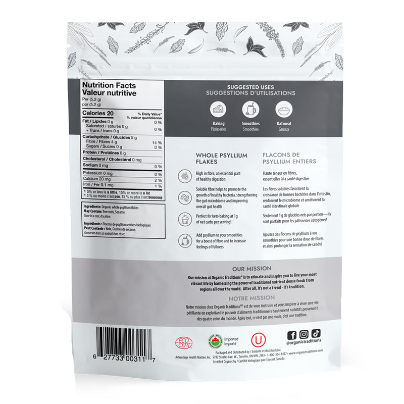 Whole Psyllium Flakes · 340 g