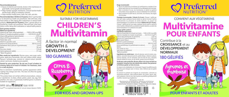 Children's Multivitamin Citrus & Raspberry · 180 Gummies