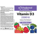 Vitamin D3 2500 IU Mixed Berry · 75 Gummies