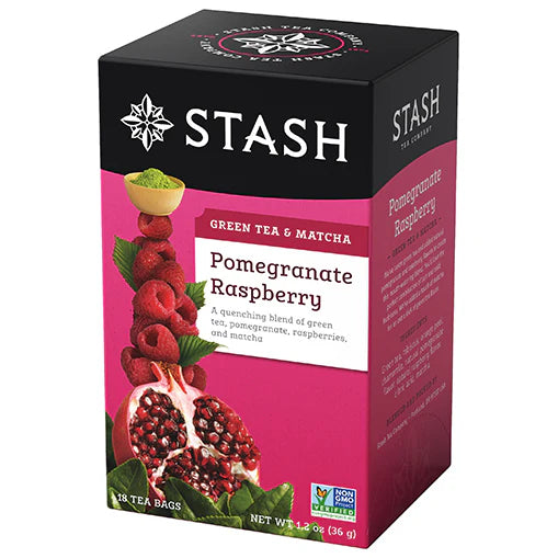 Pomegranate Raspberry Green Tea (with Matcha) · 18 Tea Bags