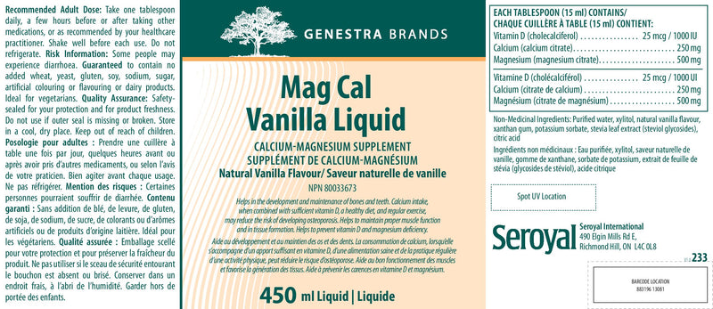 Mag Cal Vanilla Liquid