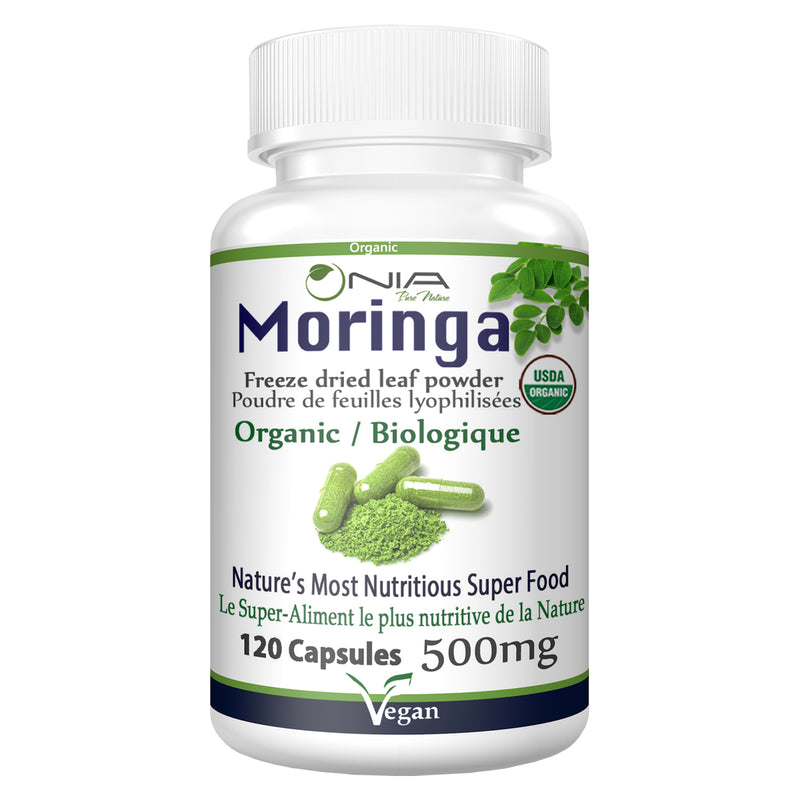 Organic Moringa 500 mg · 120 Capsules
