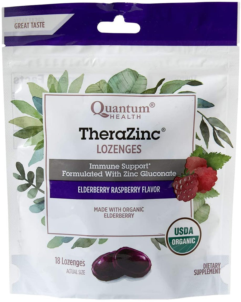 TheraZinc Organic Elderberry Lozenges · 18 Lozenges