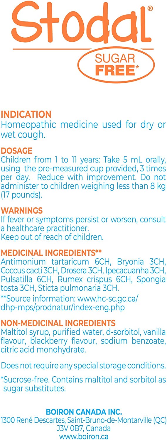 Children’s Stodal® Sugar-free Cough · 125 mL