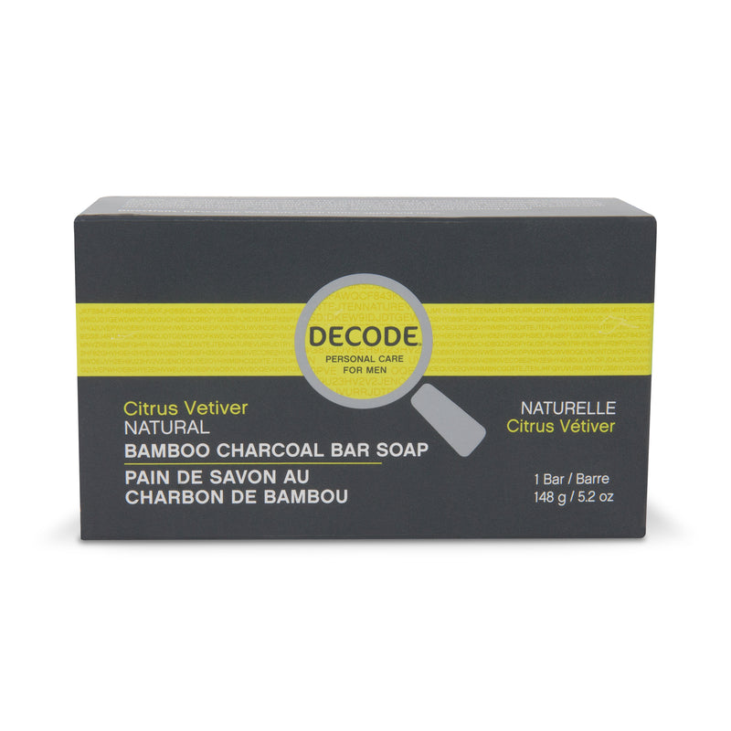 DECODE Natural Bamboo Charcoal Bar Soap · 148 g