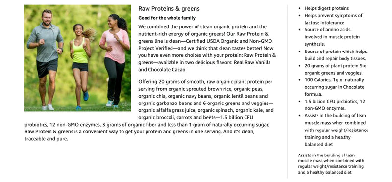 Raw Organic Protein & Greens Vanilla · 550 g