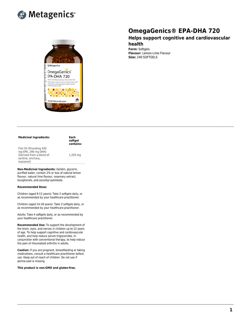 OmegaGenics EPA-DHA 720