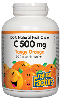 100% Natural Fruit Chew C 500 mg · Tangy Orange