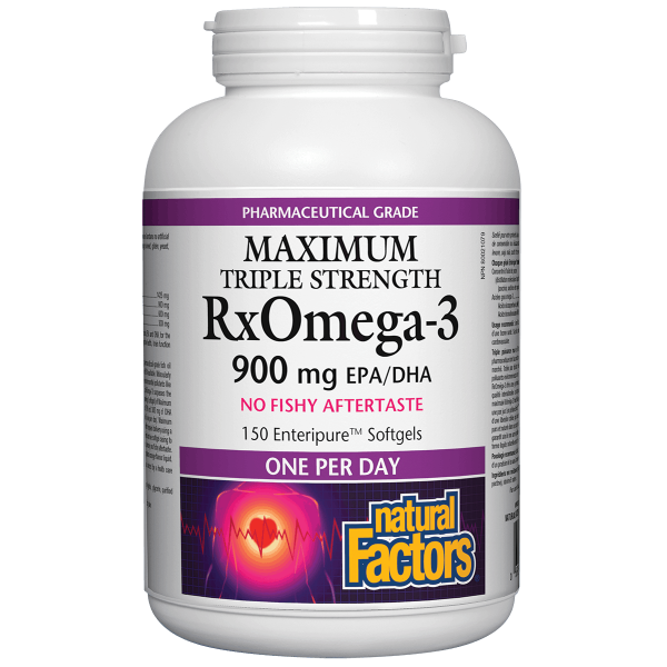RxOmega-3 900 mg EPA/DHA · Maximum Triple Strength · 150 Softgels