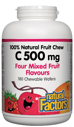 100% Natural Fruit Chew C 500 mg · Four Mixed Fruit Flavours
