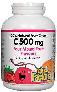 100% Natural Fruit Chew C 500 mg · Four Mixed Fruit Flavours