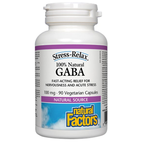 Stress-Relax 100% Natural GABA 100 mg · 90 Capsules