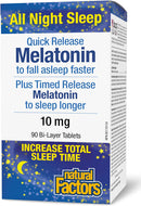 Melatonin Quick Release Plus Timed Release 10 mg · 90 Bi-Layer Tablets