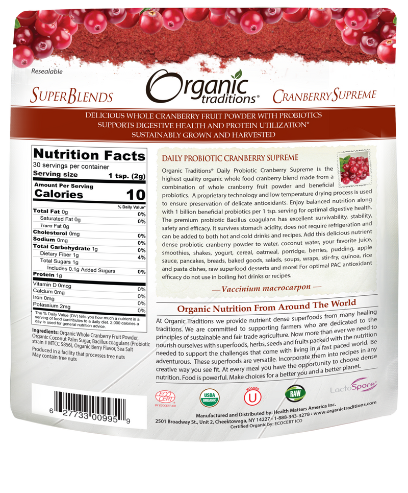 Organic Probiotic Cranberry Supreme