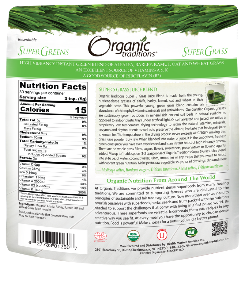 Organic Super 5 Grass Juice Blend