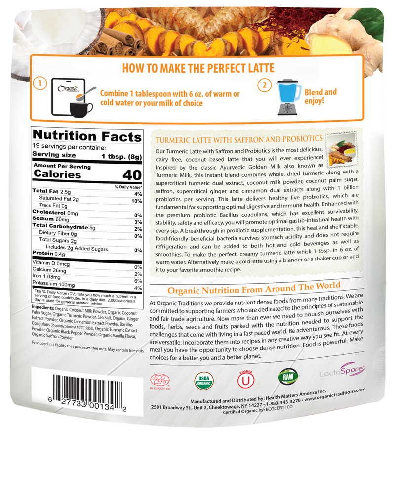 Organic Turmeric Latte with Probiotics