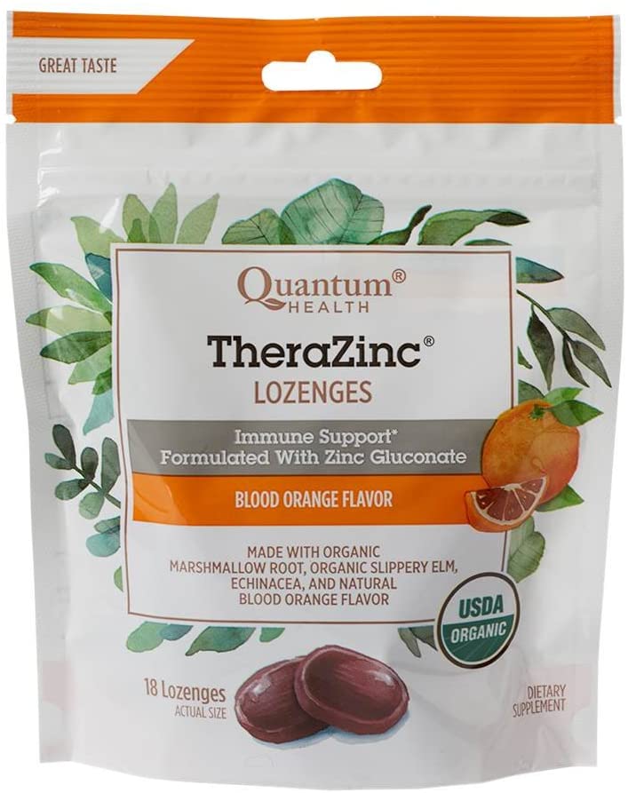 TheraZinc Organic Blood Orange Lozenges · 18 Lozenges