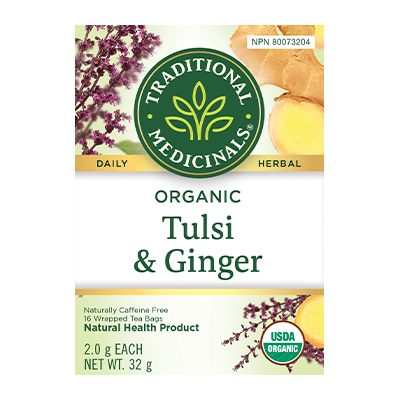 Organic Tulsi with Ginger · 16 Tea Bags