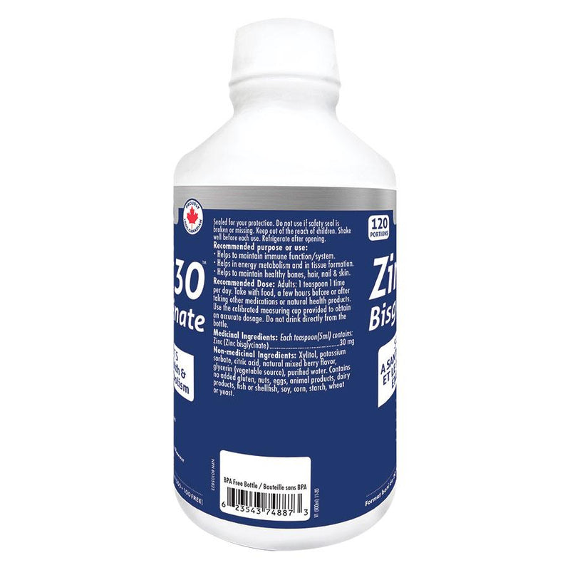 Zinc 30 Bisglycinate · 250 mL