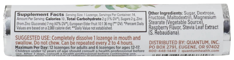 TheraZinc Organic Elderberry Lozenges Roll · 14 Lozenges